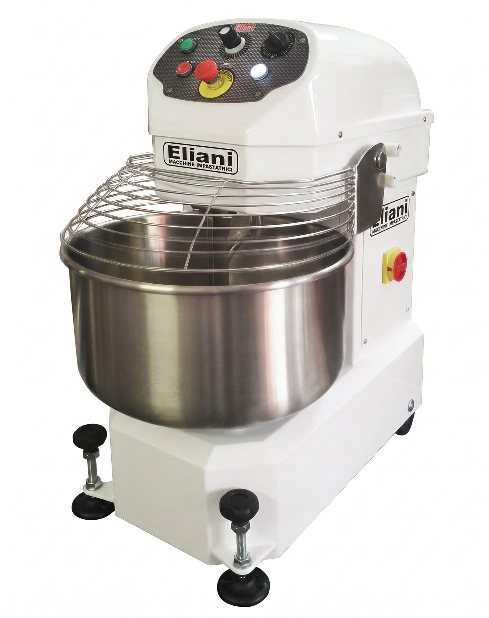 Eliani ES35-VAR impastatrice a spirale professionale grigio acciaio con copertura rossa Made in Italy